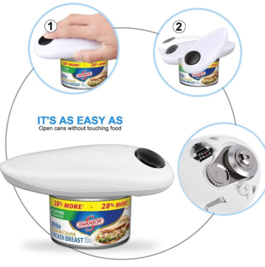 Electric can opener for people with weak hands A chef's home use can opener