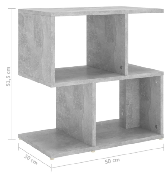 vidaXL Bedside Cabinet Concrete Grey