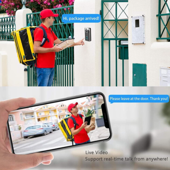 Wireless Video Doorbell Camera, Smart WiFi Real-time Intercom Doorbell