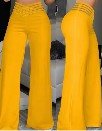 Women High Elastic Waist Wide Leg Loose Trousers