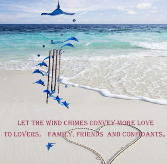 Acrylic Dolphin Hanging Wind Chimes