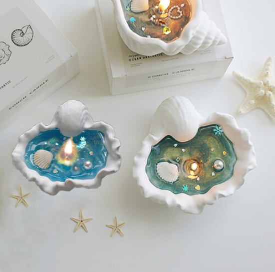Conch Soy Wax Gel Aromatherapy Candle with Essential Oils – Beach-Themed