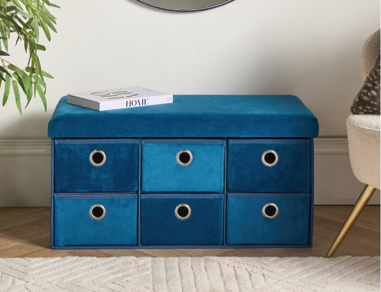 Matte Velvet 6-Drawer Storage Chest