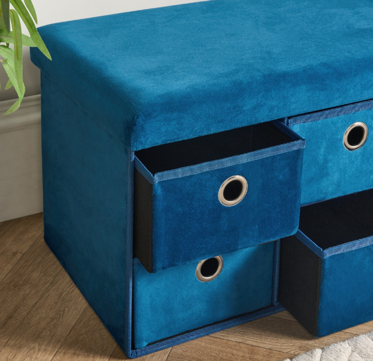 Matte Velvet 6-Drawer Storage Chest