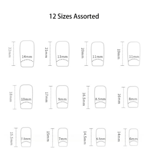 TMUT 24pcs French Tip False Nails