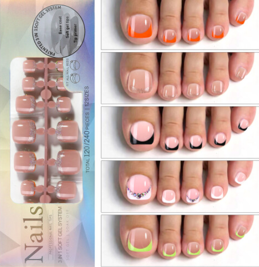 120PCS French Gel Nail Tips with 12 Sizes