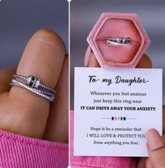 To My Daughter- Drive Away Your Anxiety Fidget Rings -Adjustable Spinner Anxiety Ring
