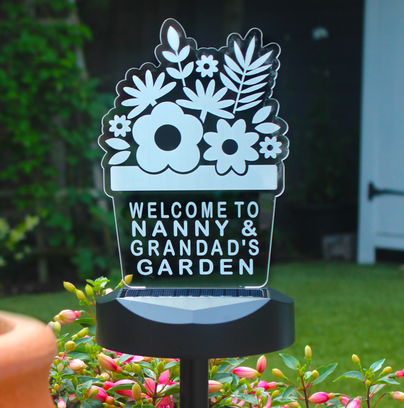 Personalised Plant Pot Outdoor Solar Light