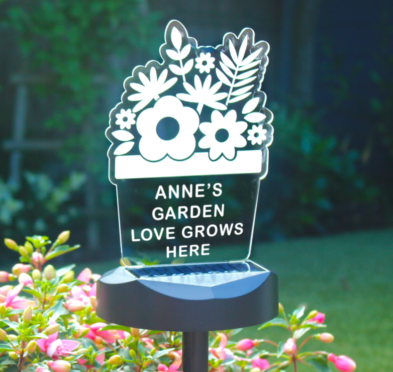 Personalised Plant Pot Outdoor Solar Light