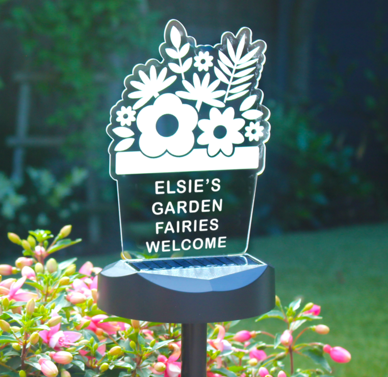 Personalised Plant Pot Outdoor Solar Light
