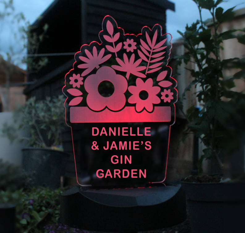 Personalised Plant Pot Outdoor Solar Light