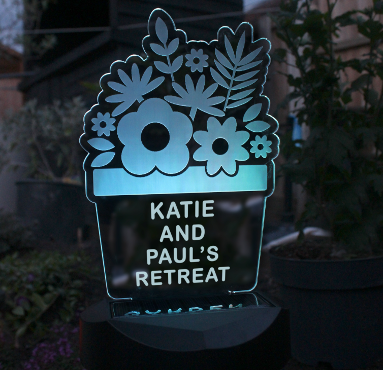 Personalised Plant Pot Outdoor Solar Light