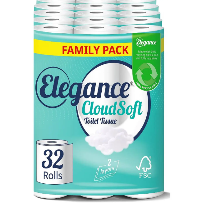 💎 
Elegance CloudSoft Toilet Tissue, 2-Ply, 32 Rolls 💎