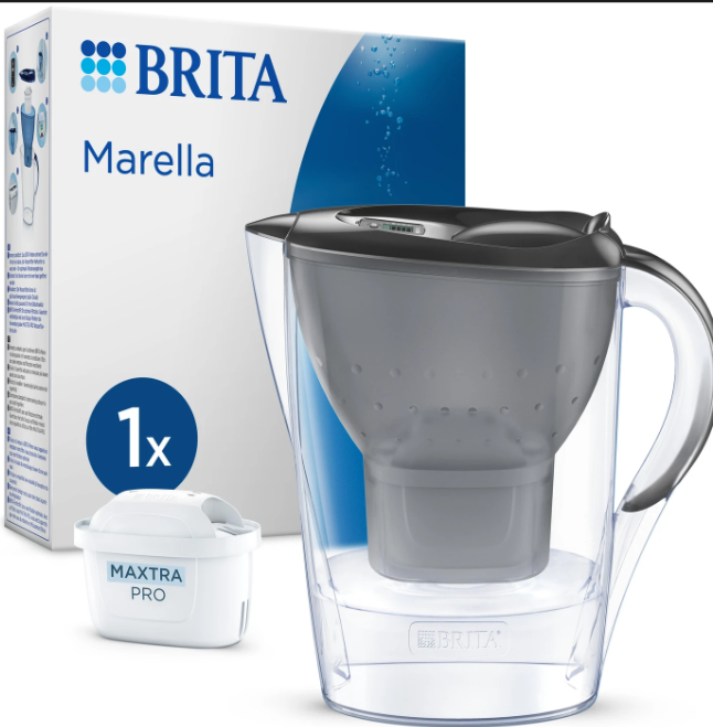 💎BRITA Water Filter Jug Marella Graphite (2.4L) Including 1x Maxtra Pro Pure Performance Filter Cartridge 💎