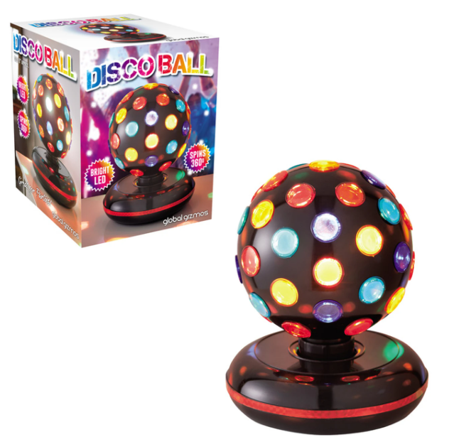 💎GLOBAL GIZMOS Table Lamp Party Ball Rotating Black/Multicolour Large💎