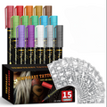 💎15 Colours Temporary Tattoo Pens Set, 12 Tattoo Stencils💎