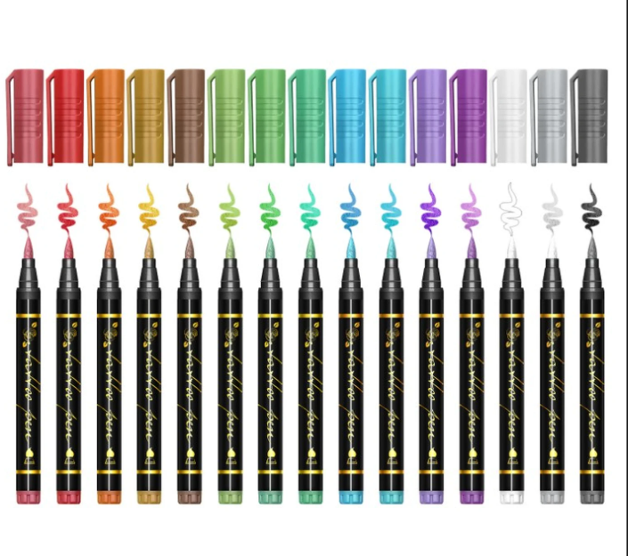 💎15 Colours Temporary Tattoo Pens Set, 12 Tattoo Stencils💎