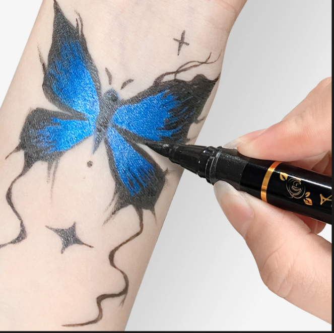 💎15 Colours Temporary Tattoo Pens Set, 12 Tattoo Stencils💎
