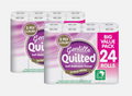 (48 Rolls ( 2 packs of 24)) Gentille Quilted Toilet Rolls 3ply