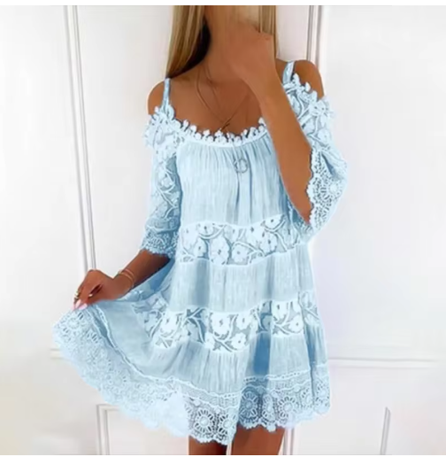 Fashionable Casual Solid Colour Loose-fit Dress
