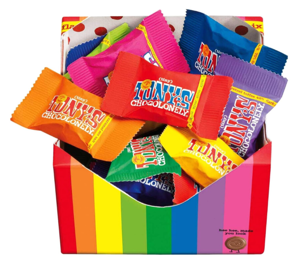 Tony's Chocolonely Tiny Tony's Gift Box - 180g Mini Chocolate Mix, 10 Flavors.