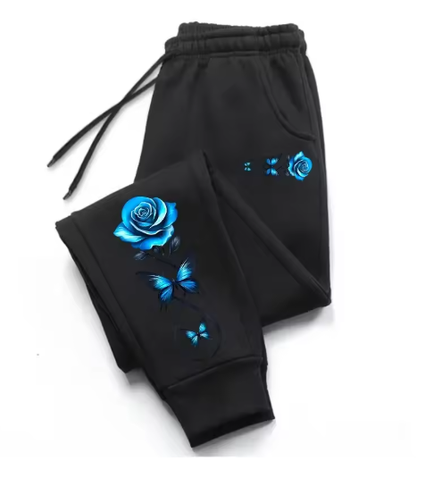 Blue Rose & Butterfly Lounge Joggers