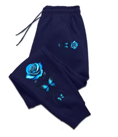 Blue Rose & Butterfly Lounge Joggers