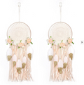 2X Woven Flower Feathers Dreamcatcher Boho Macrame Hanging Dream Catcher