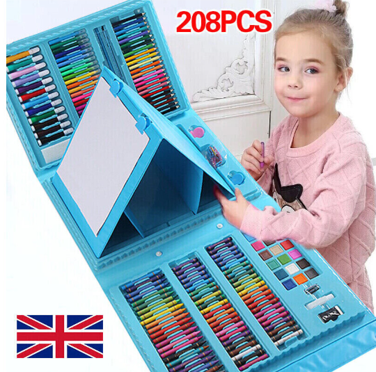 208 PCS Art Set Children/ Kids Gift Box - Colouring Drawing Painting Art Case