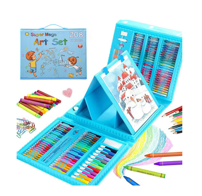208 PCS Art Set Children/ Kids Gift Box - Colouring Drawing Painting Art Case
