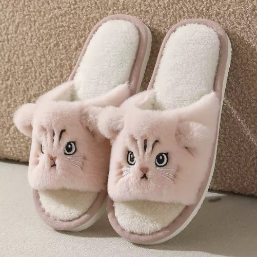 Cute Cartoon Cat Home Slippers