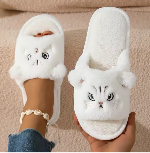 Cute Cartoon Cat Home Slippers