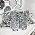 Crushed Diamond Crystal-Filled Mugs, Set of 6
