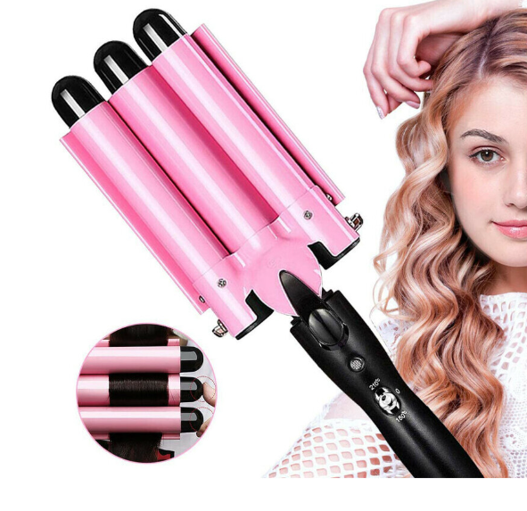 3-Barrel Ceramic Hair Curler & Waver Iron