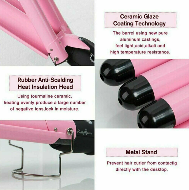3-Barrel Ceramic Hair Curler & Waver Iron