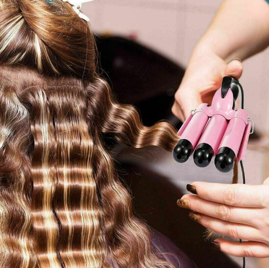 3-Barrel Ceramic Hair Curler & Waver Iron