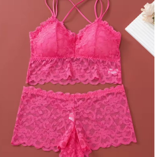 Women's Lace Non-wire Bra And Panties Set