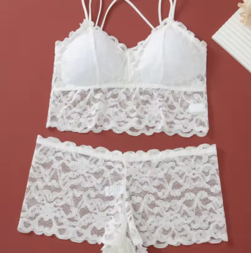 Women's Lace Non-wire Bra And Panties Set