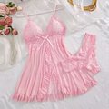 Suspender Suit Summer Ultra-thin Nightgown Lace Thong Sets