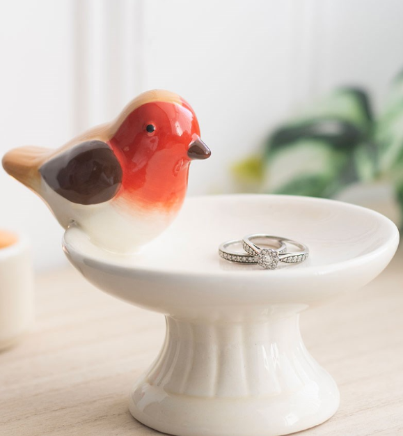 Robin Bird Bath Trinket Dish