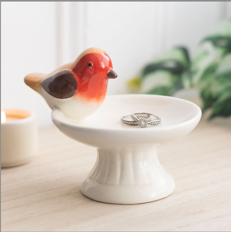 Robin Bird Bath Trinket Dish