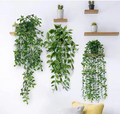 Set of 4 Artificial Hanging Plants with Pots