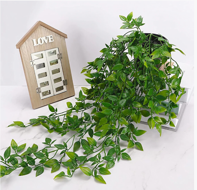 Set of 4 Artificial Hanging Plants with Pots