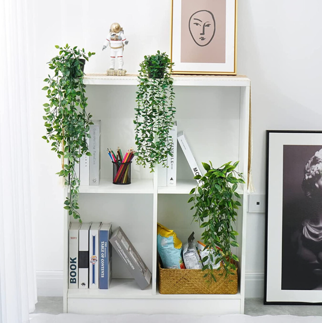 Set of 4 Artificial Hanging Plants with Pots