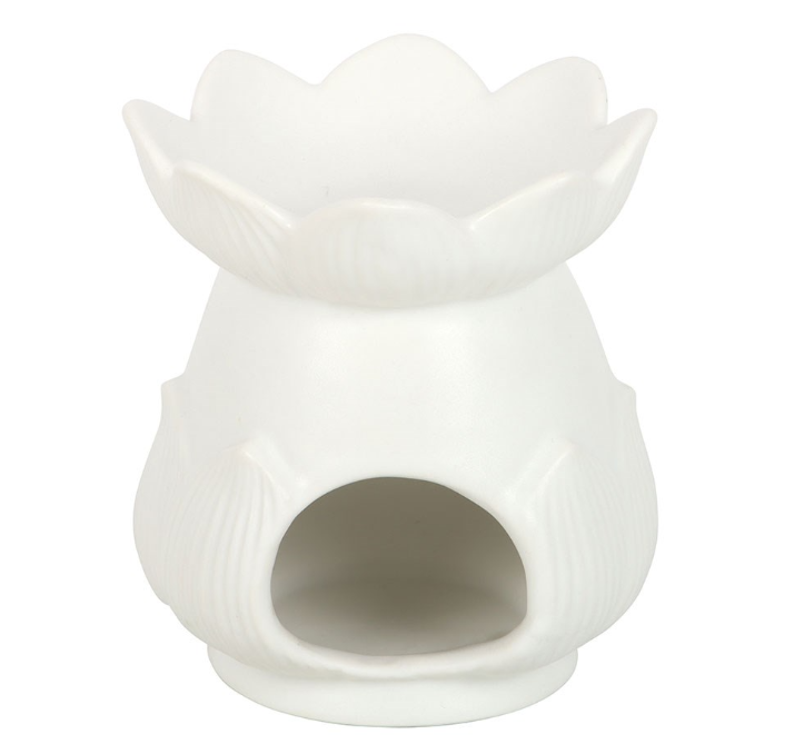 White Lotus Flower Oil Burner