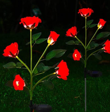 LED Solar Power Red Rose Flower Stake Light