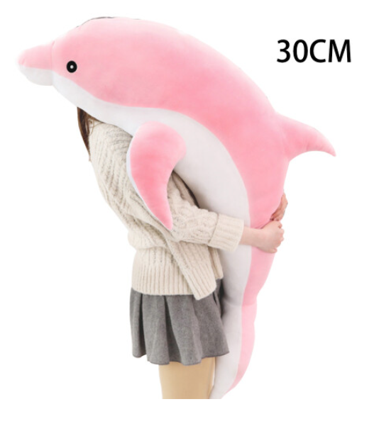 Dolphin Plush Toy 30cm Pink Short Plush PP Cotton