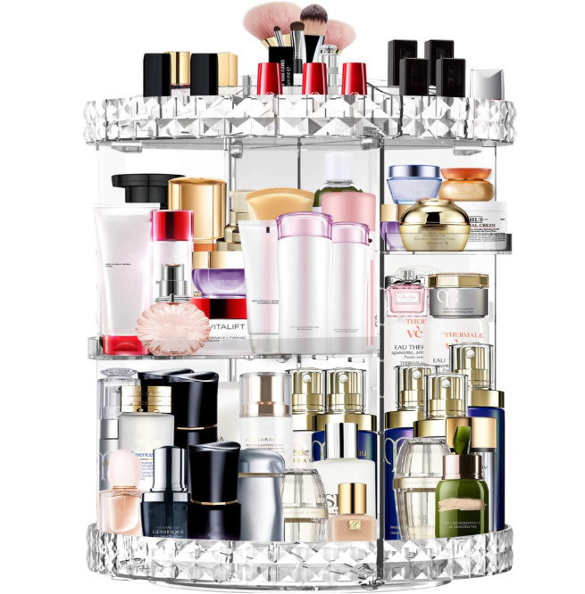 MISERWE Makeup Organiser 360 Degree Rotating 7 Adjustable Layers