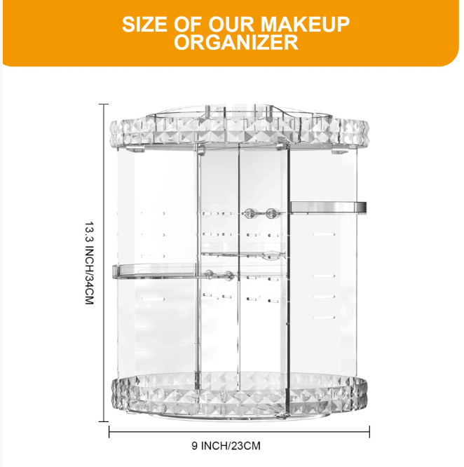 MISERWE Makeup Organiser 360 Degree Rotating 7 Adjustable Layers