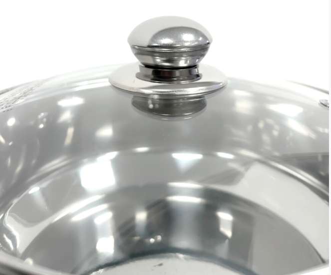 3-TIER- 22CM INDUCTION HOB STAINLESS STEEL STEAMER POT PAN COOKER SET GLASS LID